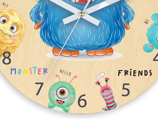 Bērnu sienas pulkstenis Monstri цена и информация | Часы | 220.lv