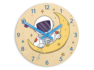 Bērnu sienas pulkstenis Quiet Astronauta cena un informācija | Pulksteņi | 220.lv