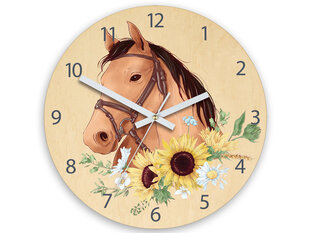 Bērnu sienas pulkstenis Zirgs cena un informācija | Pulksteņi | 220.lv
