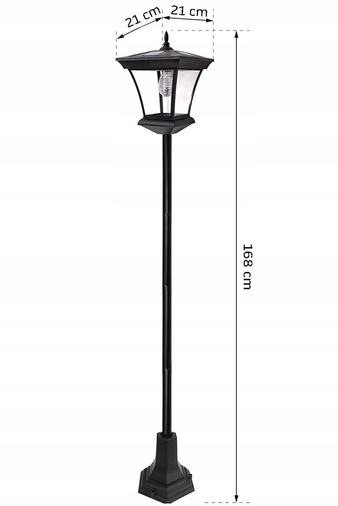 Āra lampa Bluegarden P60171, saules enerģija, 168 cm цена и информация | Āra apgaismojums | 220.lv