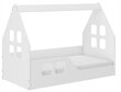Bērnu gulta Safe Low House, 74x144 cm, balta cena un informācija | Bērnu gultas | 220.lv