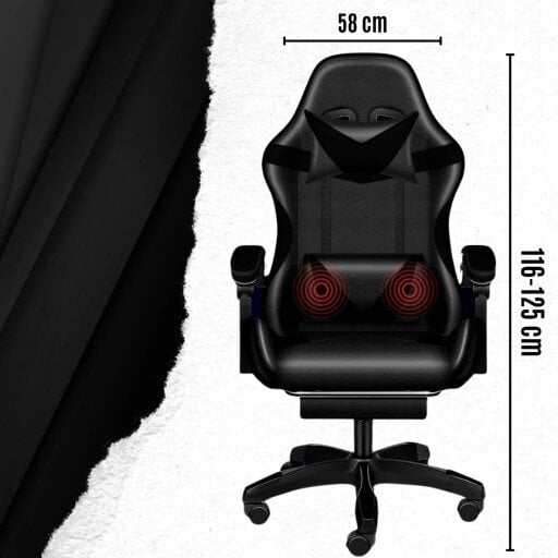 Spēļu krēsls Ekspand, melns cena un informācija | Biroja krēsli | 220.lv