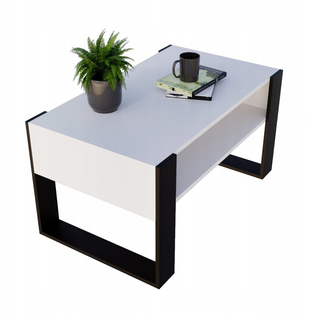 Kafijas galdiņš Perfektciecie Karo 92x53,6x45 cm, balts cena un informācija | Žurnālgaldiņi | 220.lv