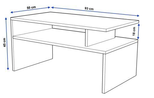 Kafijas galdiņš Perfektciecie Jula 93x50x45 cm, melns цена и информация | Žurnālgaldiņi | 220.lv