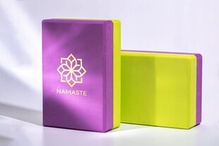 Блок для йоги Намасте, фиолетовый цена и информация | Товары для йоги | 220.lv