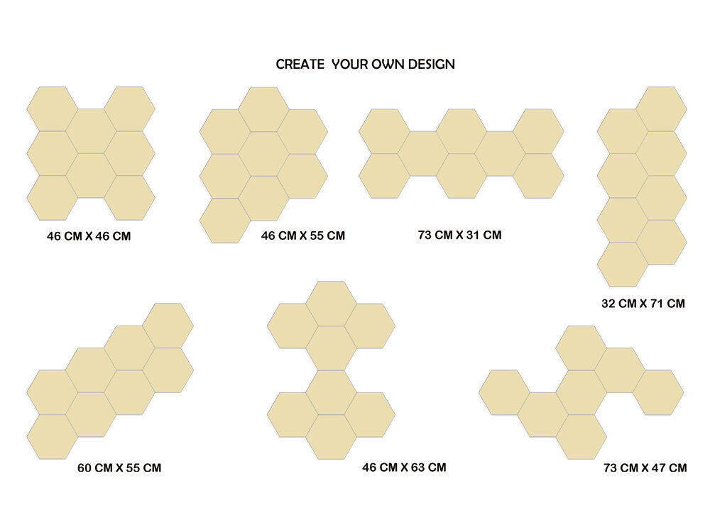 Dekoratīvs akrila spogulis HEXAGONS 8 gab. cena un informācija | Spoguļi | 220.lv