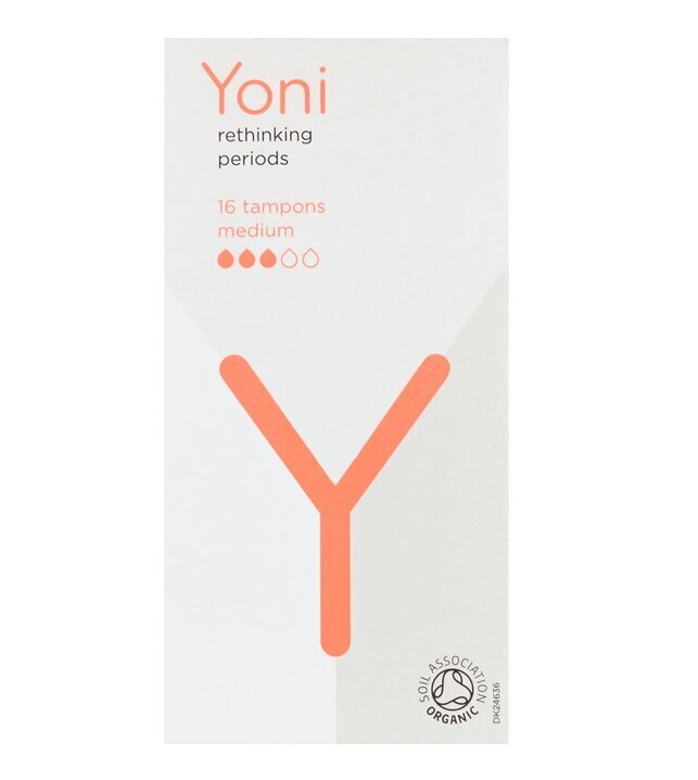 Kokvilnas tamponi Yoni Organic Cotton Tampons Medium, 16 gab. cena un informācija | Tamponi, higiēniskās paketes, ieliktnīši | 220.lv