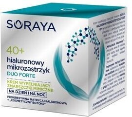 Дневной и ночной крем Soraya Hyaluronic Duo Forte 40+, 50 мл цена и информация | Наносите на чистую кожу лица. Подержите около 10-15 минут и смойте водой. | 220.lv