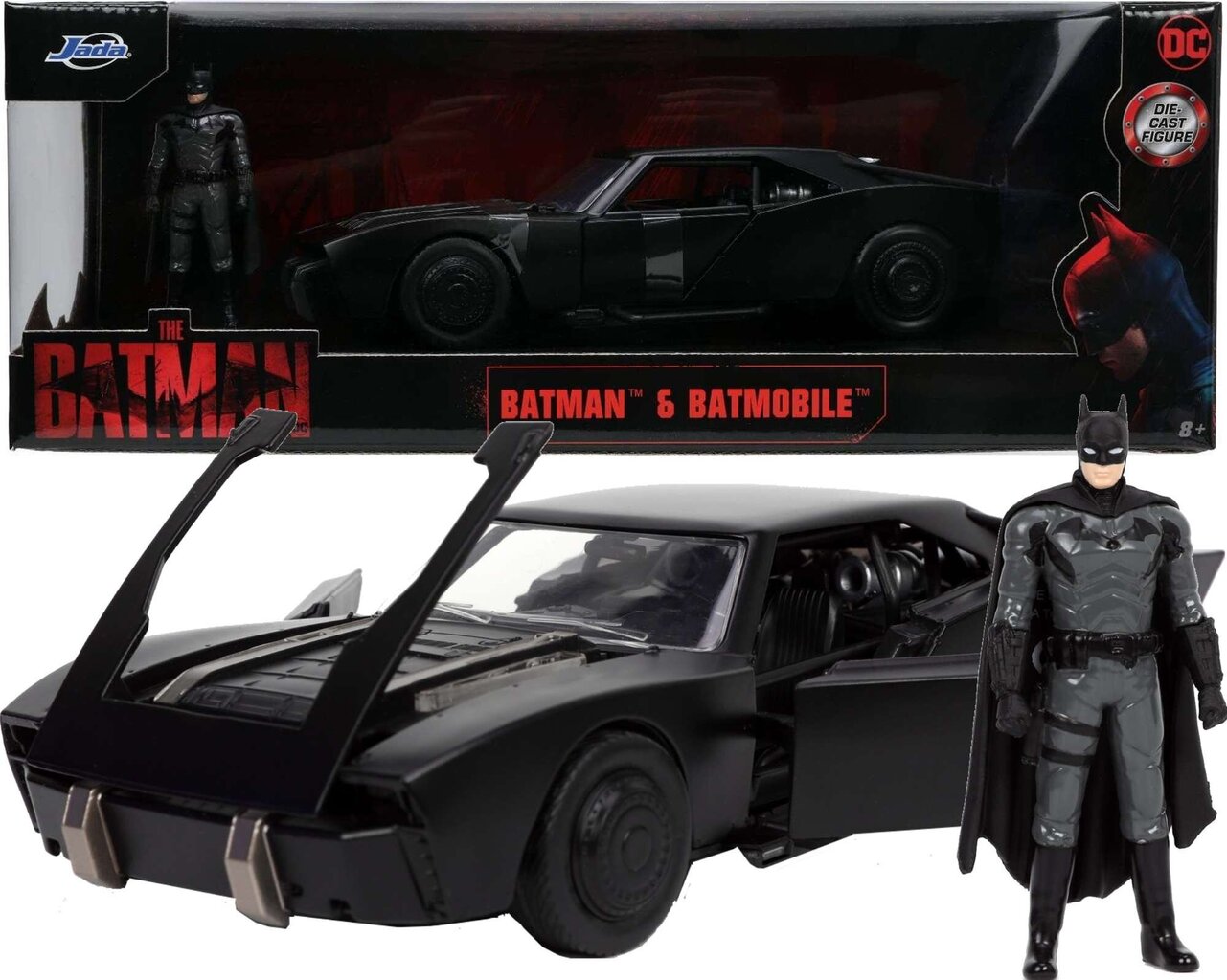 Batmobilis 1:24 ar Betmena figūriņu cena un informācija | Rotaļlietas zēniem | 220.lv