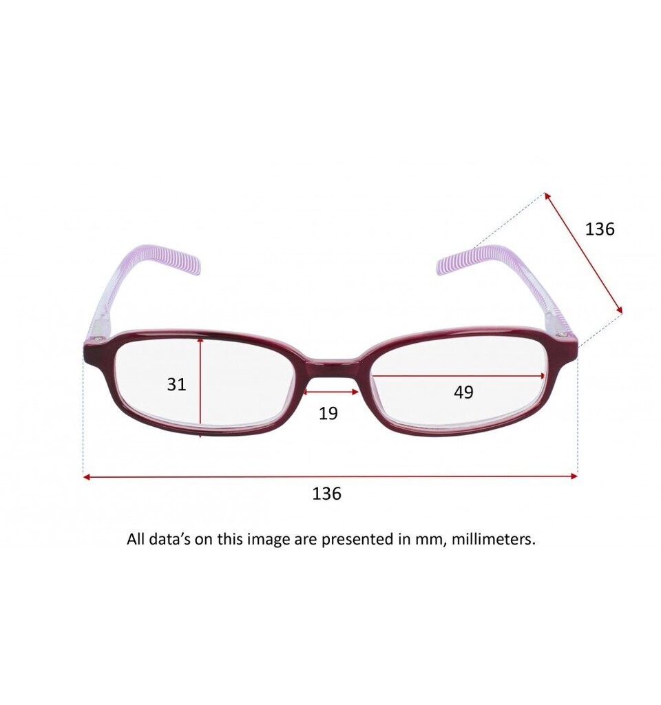 Brilles lasīšanai 7091 D1.00 New Purple cena un informācija | Brilles | 220.lv