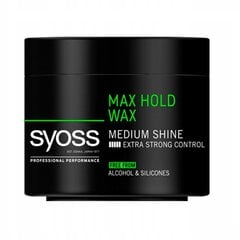 Matu veidošanas vasks Syoss Max Hold Wax Medium Shine, 150 ml cena un informācija | Matu veidošanas līdzekļi | 220.lv