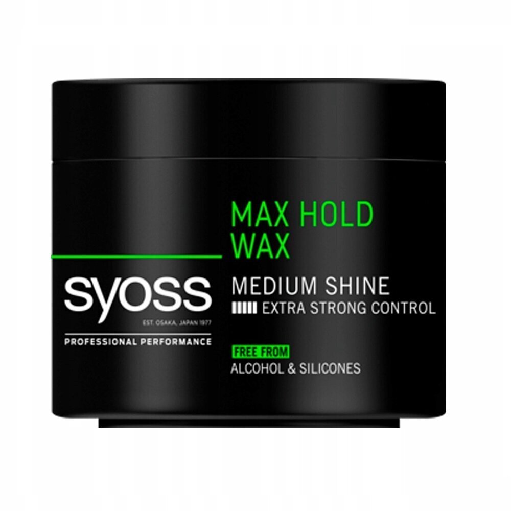 Matu veidošanas vasks Syoss Max Hold Wax Medium Shine, 150 ml cena un informācija | Matu veidošanas līdzekļi | 220.lv