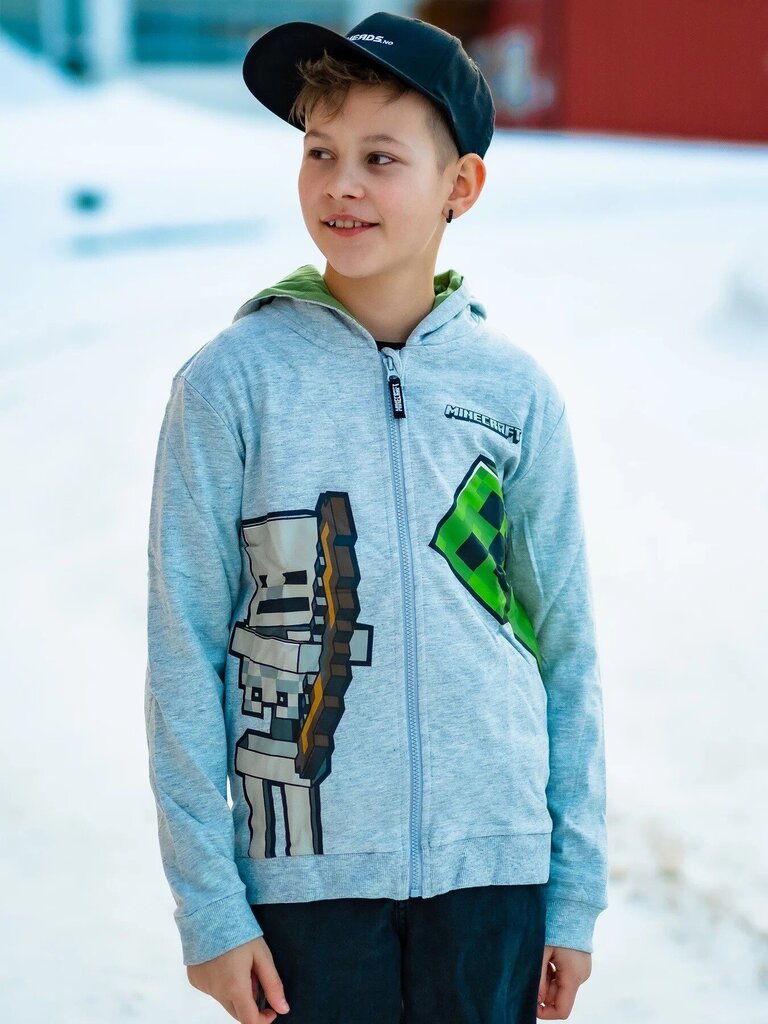 Minecraft bērnu džemperis ar rāvējslēdzēju cena un informācija | Zēnu jakas, džemperi, žaketes, vestes | 220.lv