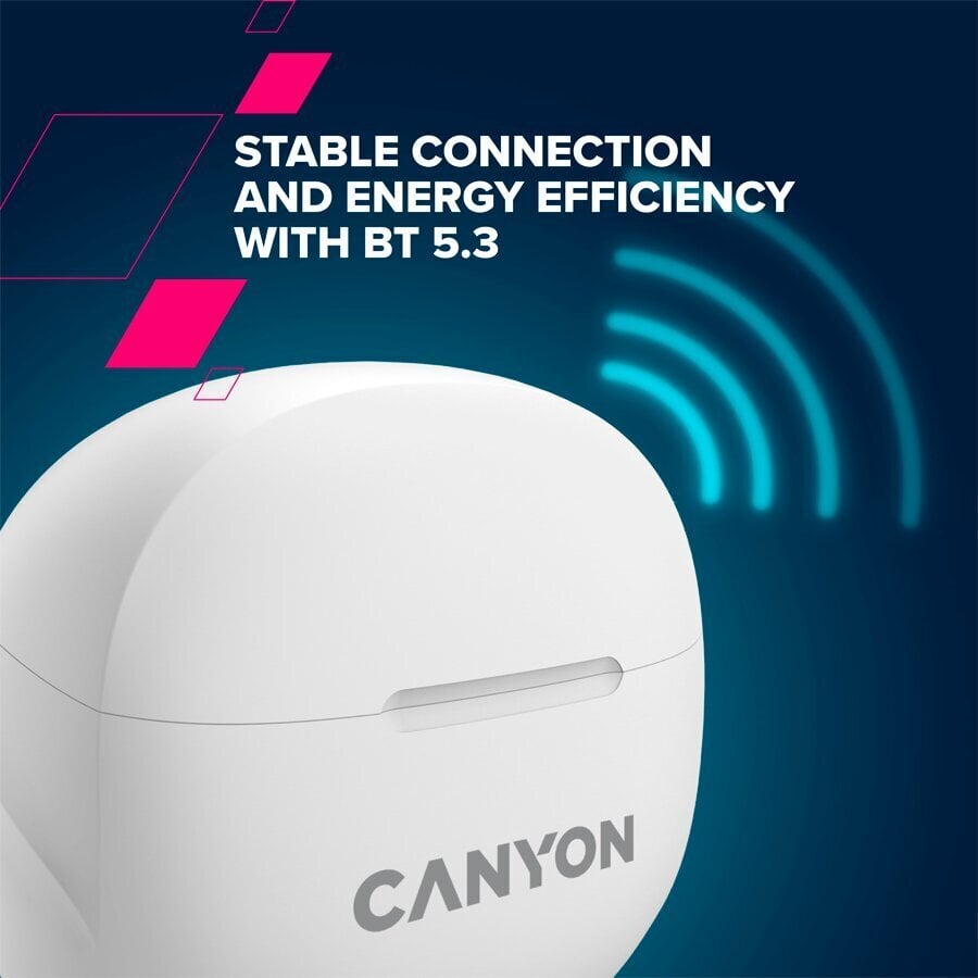 Canyon TWS-8 ENC White CNS-TWS8W cena un informācija | Austiņas | 220.lv