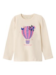 Детская футболка Name It 13219821*01, бежевая/розовая, 5715417538910 цена и информация | Рубашки для девочек | 220.lv