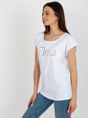 Sieviešu balts vienkrāsains T-krekls cena un informācija | T-krekli sievietēm | 220.lv