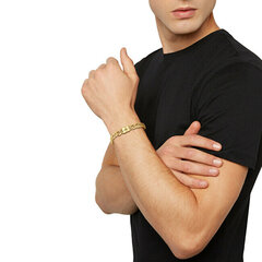 BREIL Stilīga zeltīta rokassprādze vīriešiem Logomania TJ3069 sRE0033 cena un informācija | Vīriešu rotaslietas | 220.lv