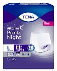 TENA Pants Night Super Large bikses N10 cena un informācija | Autiņbiksītes, higiēniskās paketes, vienreizlietojamie paladziņi pieaugušajiem | 220.lv