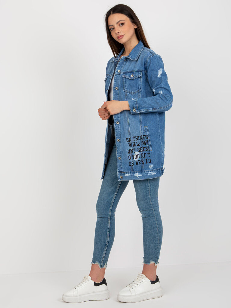 Sieviešu zila džinsa jaka cena un informācija | Sieviešu virsjakas | 220.lv