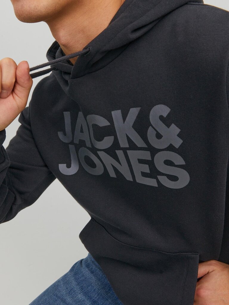 Jack & Jones vīriešu sporta krekls 12152840*06, melns 5715106795563 цена и информация | Vīriešu krekli | 220.lv