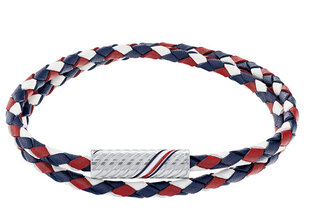 Tommy Hilfiger Stilīga dubultā ādas rokassprādze 2790472 sTH1334 cena un informācija | Vīriešu rotaslietas | 220.lv