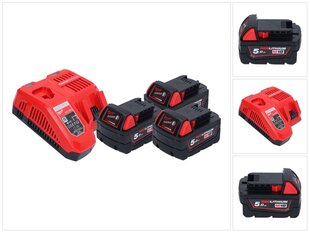 Комплект аккумуляторов Milwaukee M18 NRG-503 цена и информация | Шуруповерты, дрели | 220.lv