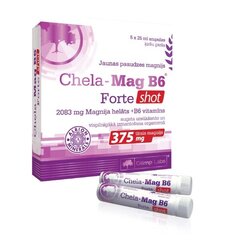 Olimp Labs Chela-Mag B6 Forte shot ampulas N5 (ķiršu garša) цена и информация | Витамины, пищевые добавки, препараты для хорошего самочувствия | 220.lv