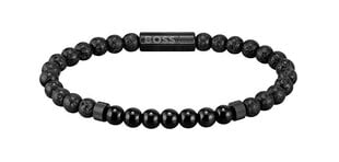 Hugo Boss Moderna rokassprādze ar melnām pērlītēm 1580272 sHB0050 цена и информация | Мужские украшения | 220.lv