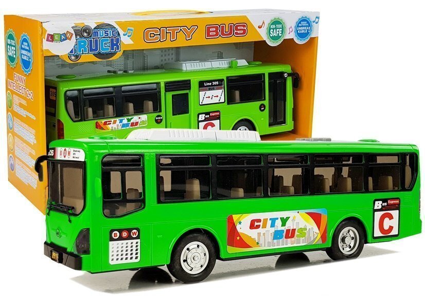 Rotaļu autobuss Lean Toys, zaļš цена и информация | Rotaļlietas zēniem | 220.lv