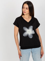 Женская черная блуза с принтом 2016103404087 цена и информация | Женские блузки, рубашки | 220.lv