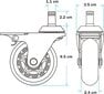 Riteņi biroja krēslam, ar bremzēm, 5 gab. cena un informācija | Mēbeļu riteņi | 220.lv