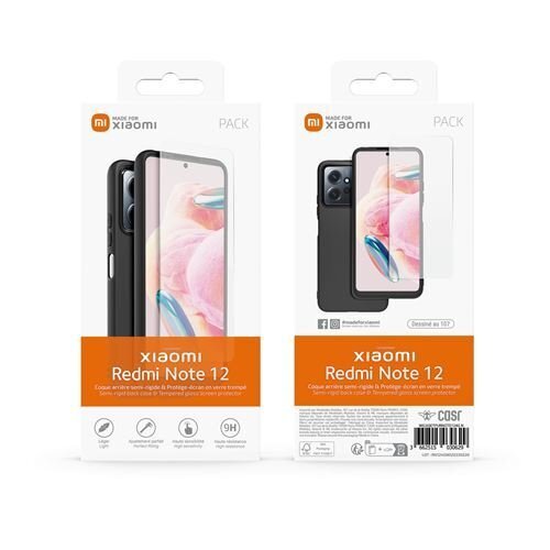 Made for Xiaomi TPU Cover + Tempered Glass for Xiaomi Redmi Note 12 4G Black cena un informācija | Ekrāna aizsargstikli | 220.lv