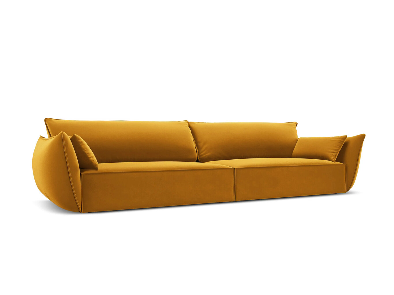 Samta dīvāns Vanda, 4 sēdvietas, dzeltens cena un informācija | Dīvāni | 220.lv