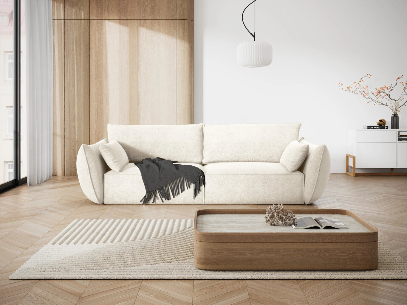 Dīvāns Vanda, 3 sēdvietas, gaišas smilškrāsas cena un informācija | Dīvāni | 220.lv