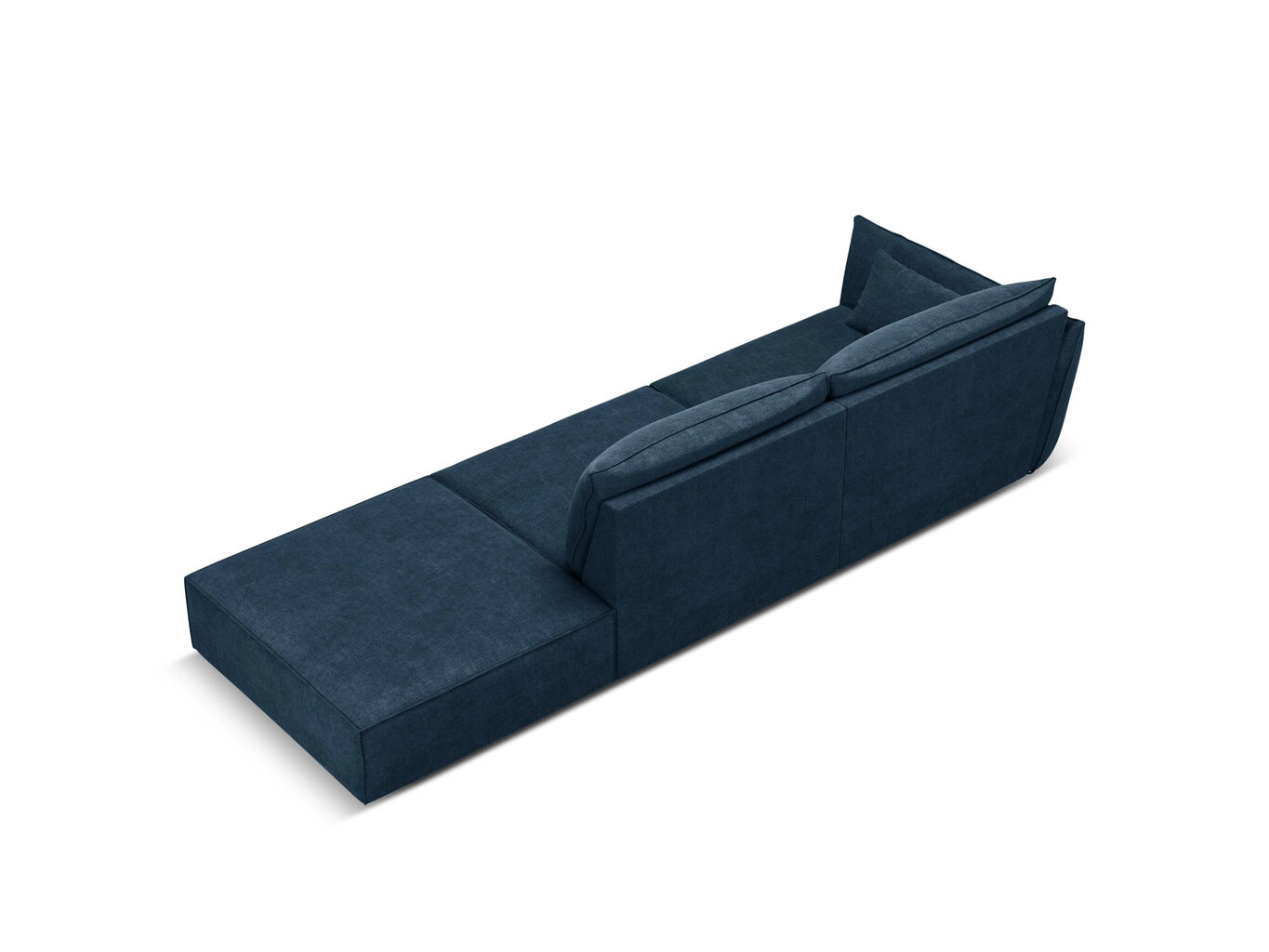 Labās puses dīvāns Vanda, 4 sēdvietas, zils cena un informācija | Stūra dīvāni | 220.lv