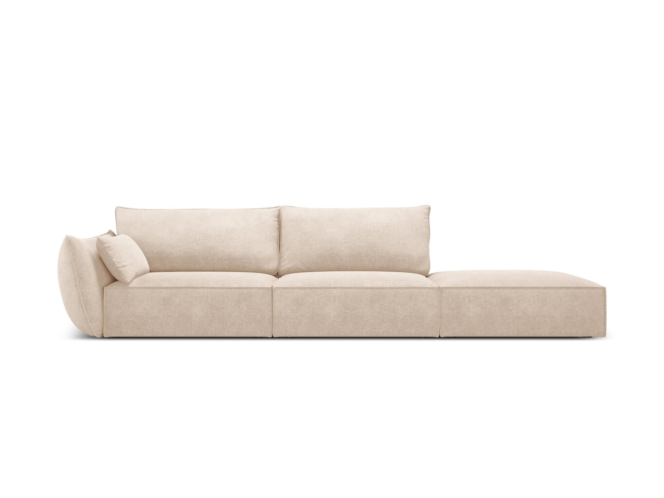 Labās puses dīvāns Vanda, 4 sēdvietas, smilškrāsas cena un informācija | Stūra dīvāni | 220.lv