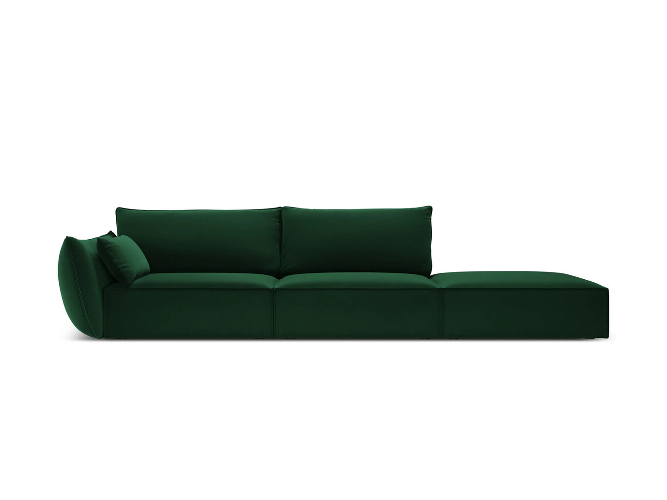 Samta dīvāns Vanda (labās puses), 4 sēdvietas, zaļa pudeļu kr. cena un informācija | Stūra dīvāni | 220.lv