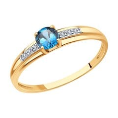 Золотое кольцо с цирконами и топазом 0010625900125 цена и информация | Кольца | 220.lv