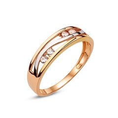 Золотое кольцо с цирконами 0009684000196 цена и информация | Кольца | 220.lv
