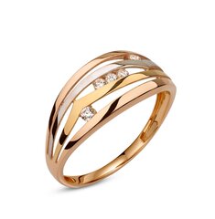 Золотое кольцо с цирконами 0009683400216 цена и информация | Кольца | 220.lv
