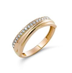 Золотое кольцо с цирконами 0011209500208 цена и информация | Кольца | 220.lv