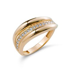 Золотое кольцо с цирконами 0011221600249 цена и информация | Обручи | 220.lv