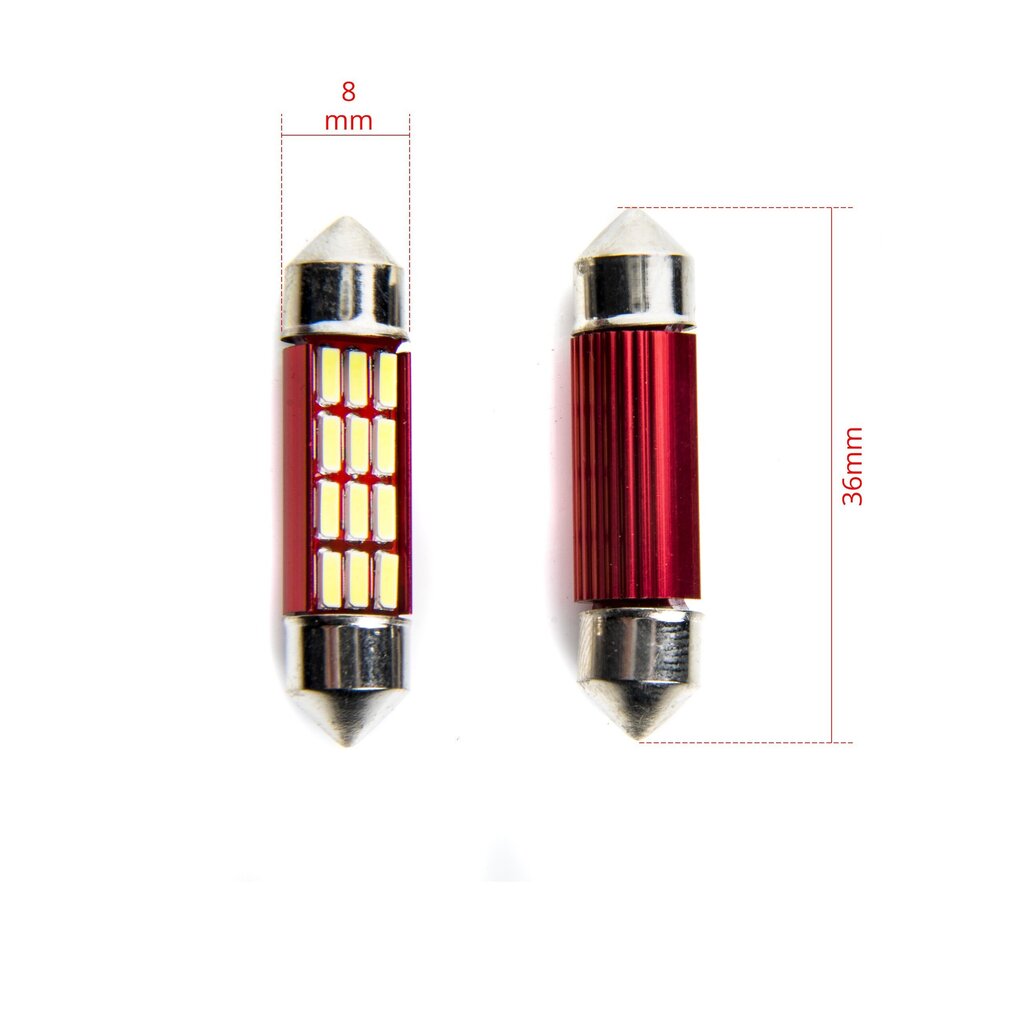 EinParts Auto LED Spuldzes C10W Festoon 36mm 6000K CanBus 12V - 2 gb. цена и информация | Auto spuldzes | 220.lv