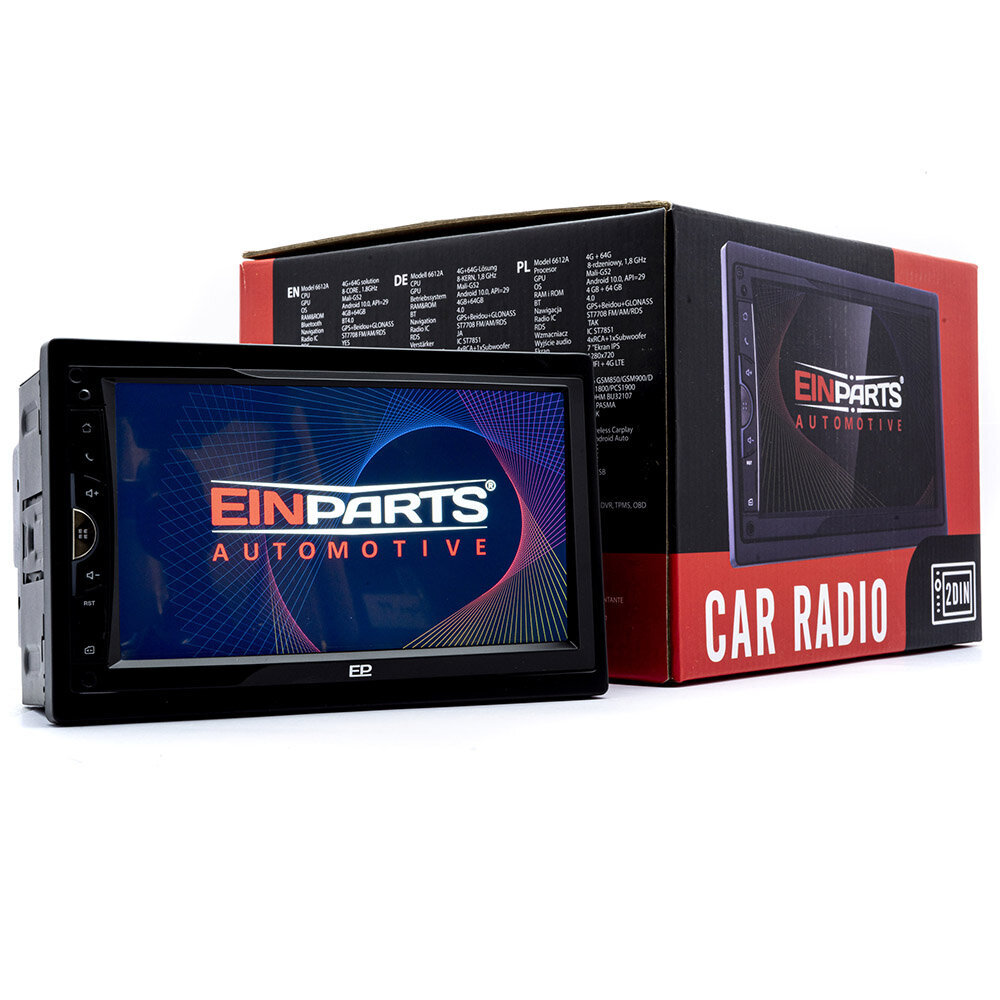 EinParts EPCR11 Auto radio ar Android 10, BT, SD, 1 GB RAM cena un informācija | Auto magnetolas, multimedija | 220.lv