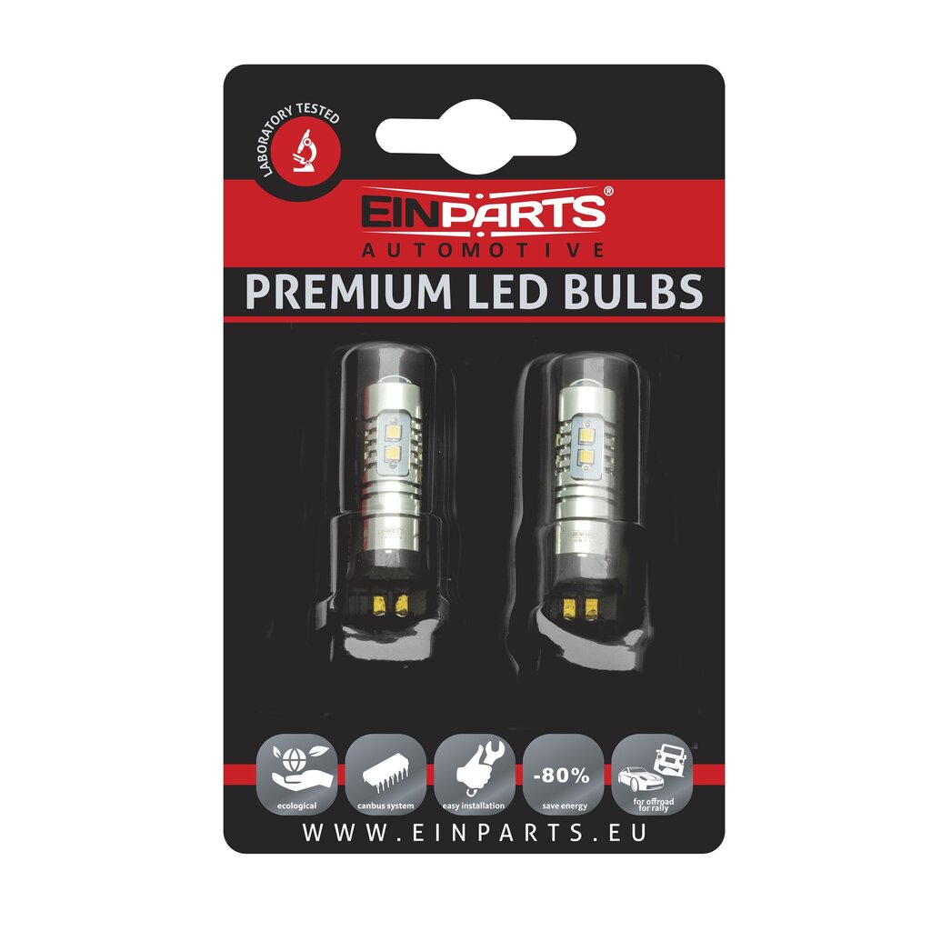 EinParts Auto LED Spuldzes PW24W 6000K 12V - 2 gb. cena un informācija | Auto spuldzes | 220.lv