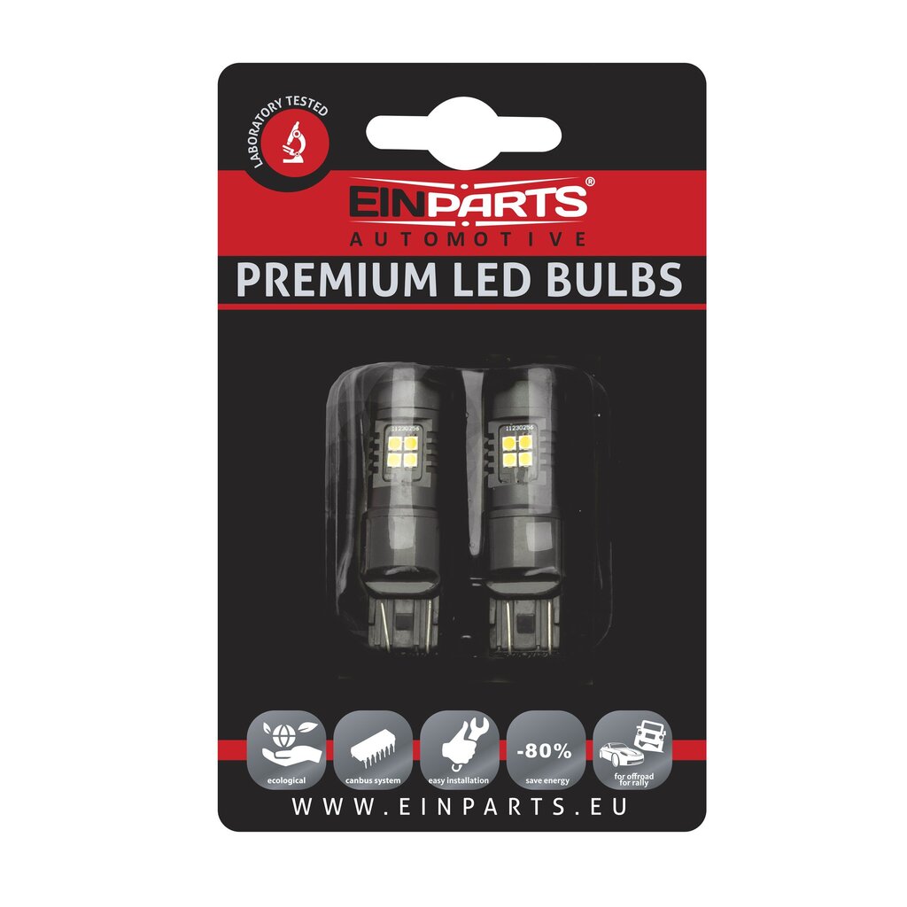 EinParts Auto LED Spuldzes W21/5W Dual Color 12V - 2 gb. cena un informācija | Auto spuldzes | 220.lv