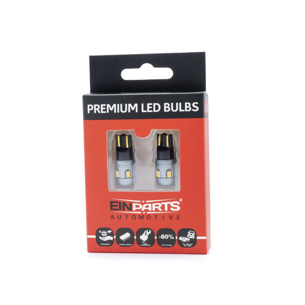 EinParts Auto LED Spuldzes W5W 1700-1800K CanBus 12V - 2 gb. cena un informācija | Auto spuldzes | 220.lv