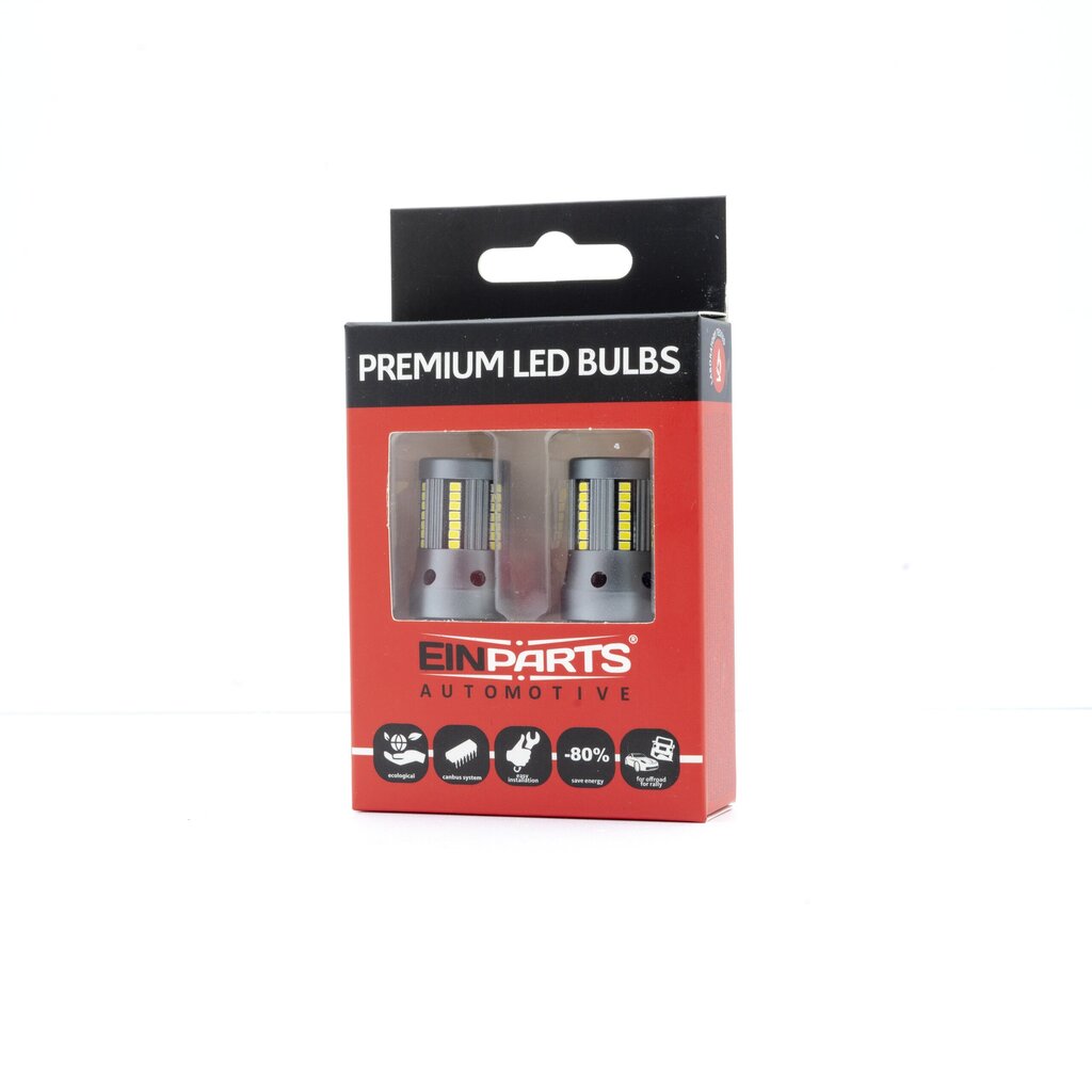 EinParts Auto LED Spuldzes P27W 6000K CanBus 12V - 2 gb. cena un informācija | Auto spuldzes | 220.lv