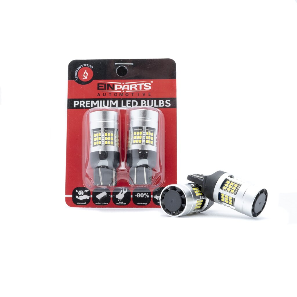 EinParts Auto LED Spuldzes W21/5W 6000K CanBus 12V - 2 gb. cena un informācija | Auto spuldzes | 220.lv