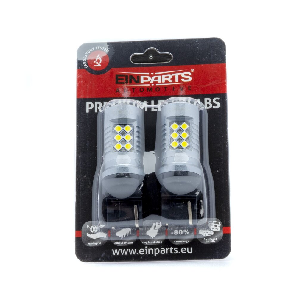 EinParts Auto LED Spuldzes W21W 6000K CanBus 12V - 2 gb. цена и информация | Auto spuldzes | 220.lv